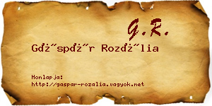 Gáspár Rozália névjegykártya